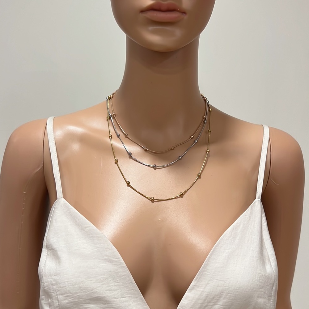 Steel Multiple Chain Necklace -